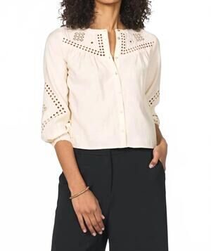 NEW ANOTHER LOVE ziya long sleeve top in cream